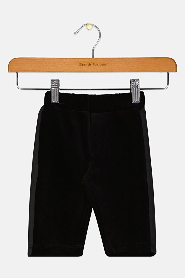 Toddlers Boy Solid Pull On Pants, Black - 1