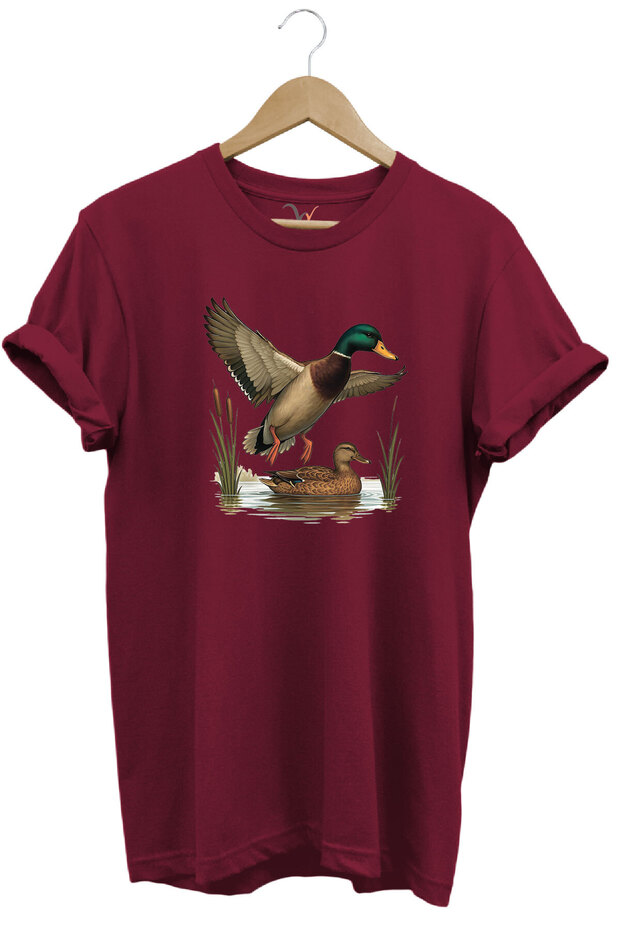 Hunting Hunting Mallard Duck Hunting Reedbed Printed Tshirt