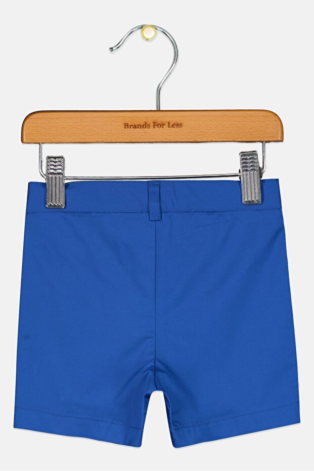 Toddlers Boy Solid Basic Shorts, Blue - 2