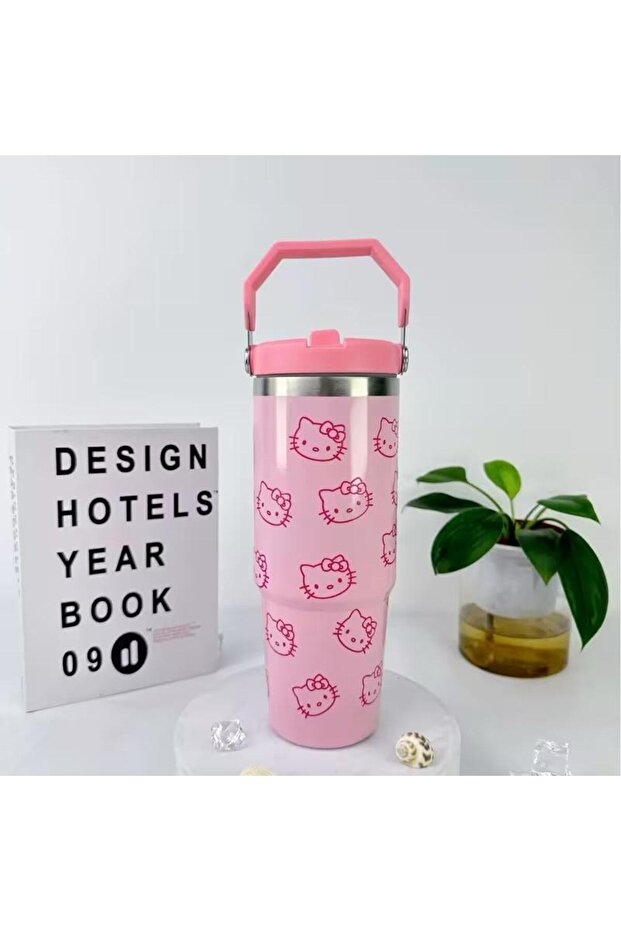 Hello Kitty Baskılı Termos Kupa - 1
