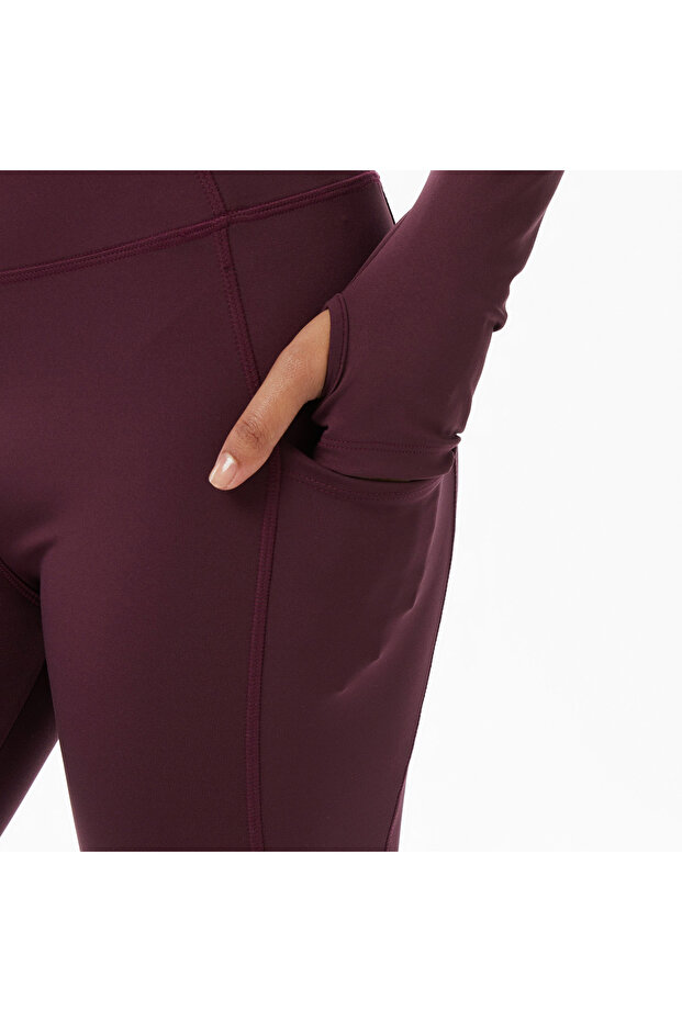 Kadın Bordo Tayt - 4