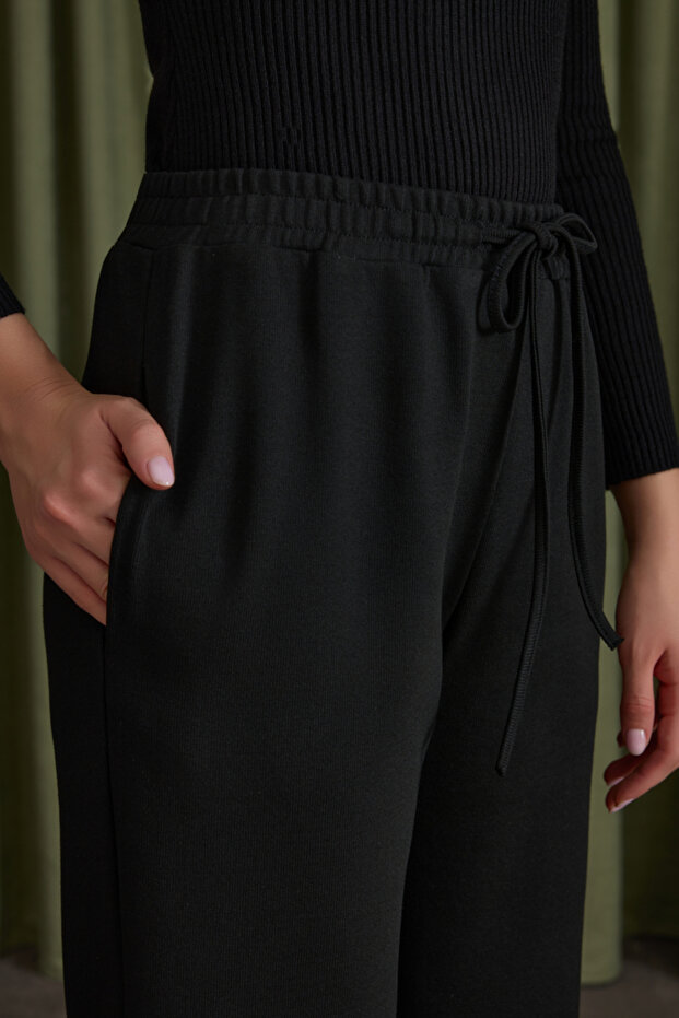 Beli Lastikli Viscon Örme Pantolon - 5