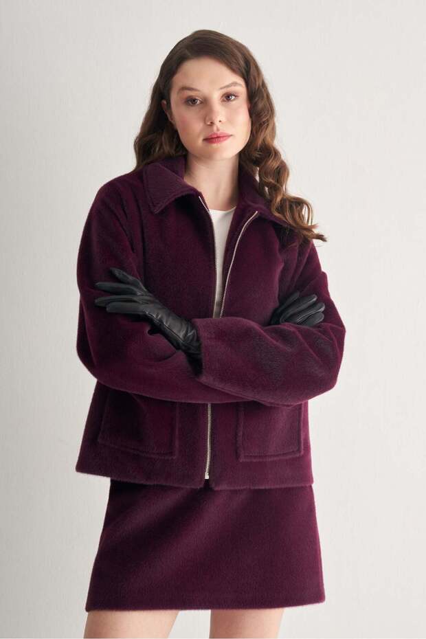 Regular Fermuarlı Ceket - 1