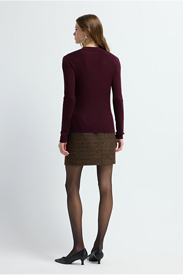 V Yaka Yün Triko Kazak - 5