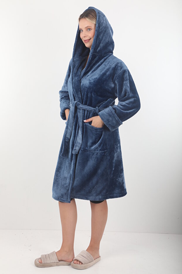 Women's Hooded 100% Bamboo Short Dressing Gown