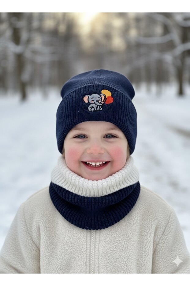 Unisex Baby Knit Hat and Scarf 2-Piece Winter Set – Soft Texture, Suitable for Cold Weather