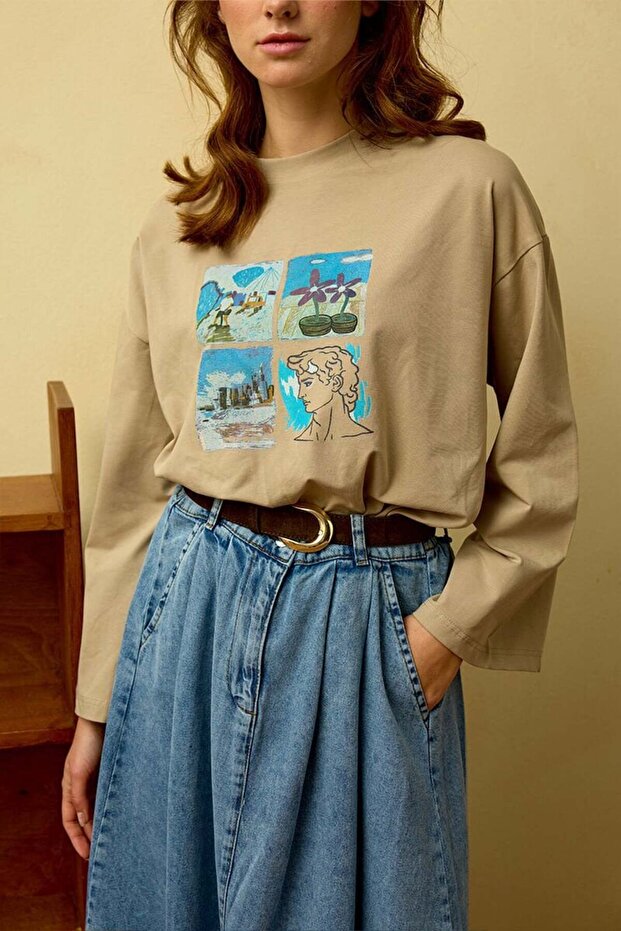 Taş Summer Baskılı Basic Body - 1