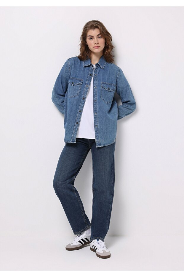 Straight Fit Women's Indigo Jean Trousers