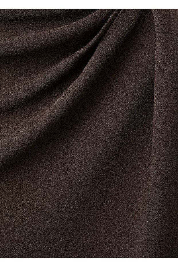 Drape kayık yaka bluz - 5