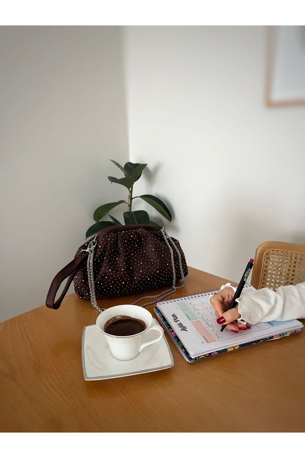 Women's Suede Stone Scholarship Hand and Shoulder Bag