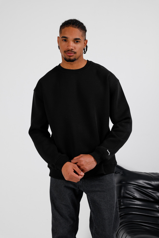 Basic Oversize Erkek Sweatshirt - 4