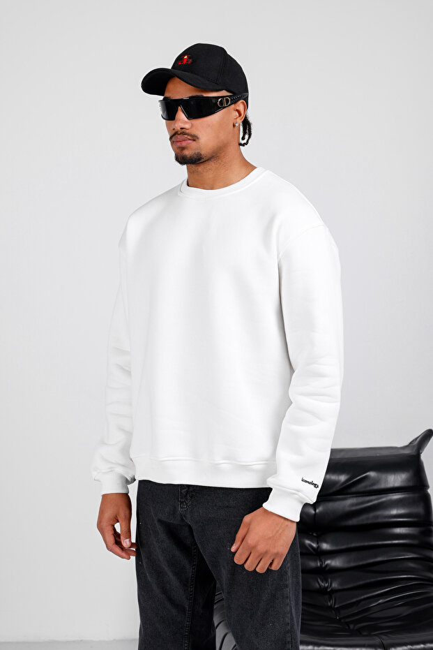 Basic Oversize Erkek Sweatshirt - 1