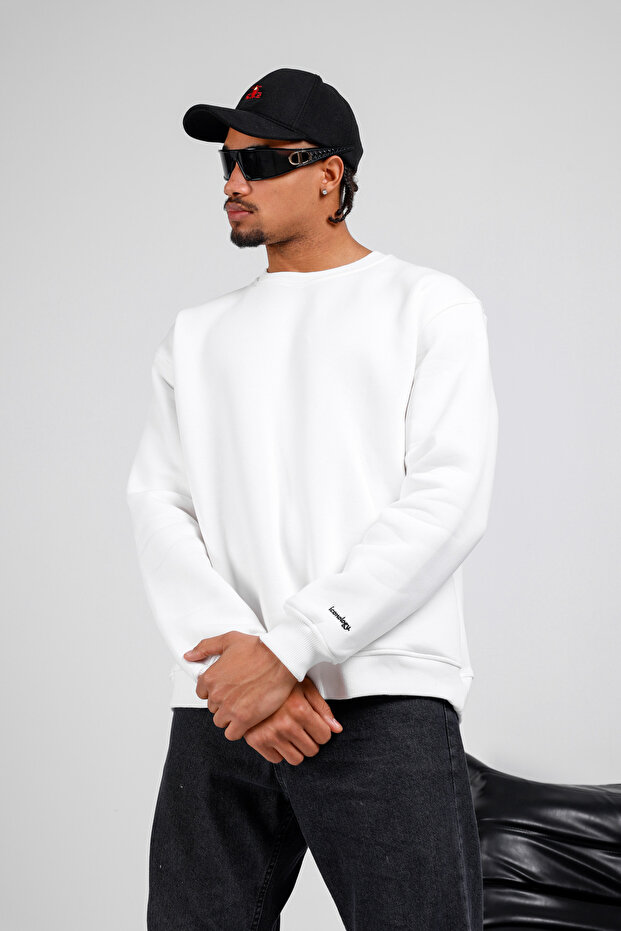 Basic Oversize Erkek Sweatshirt - 5