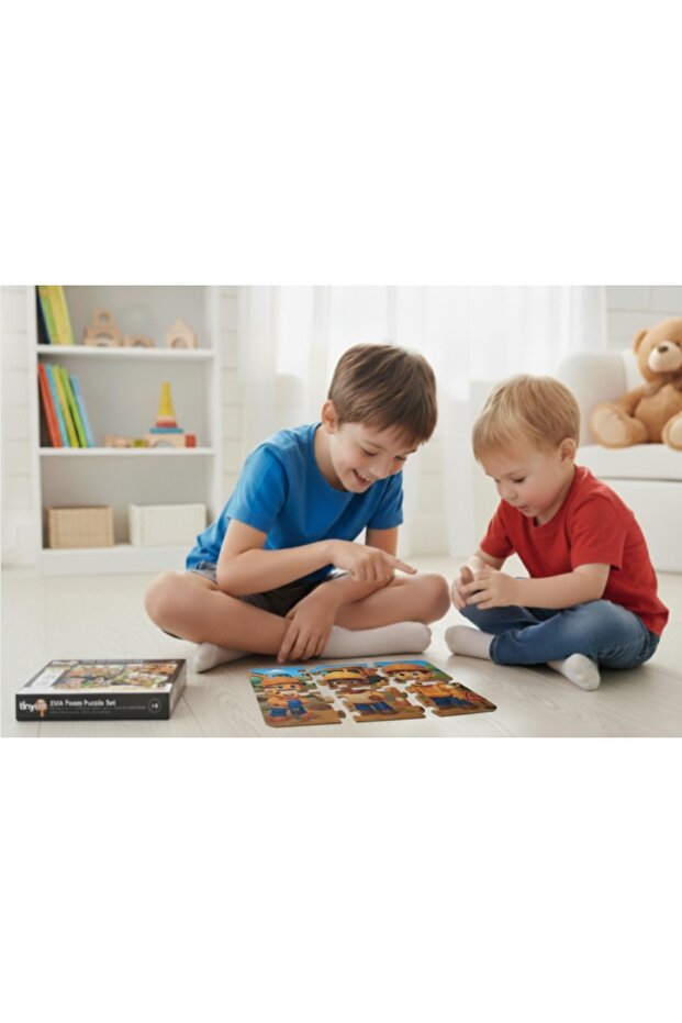 24 قطعة من ألعاب تركيب الأحاجي القابلة للفك والتركيب من مادة EVA، للبناء - 3