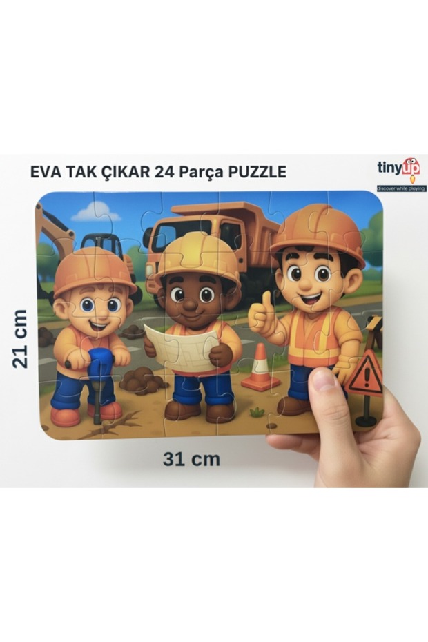 24 قطعة من ألعاب تركيب الأحاجي القابلة للفك والتركيب من مادة EVA، للبناء - 6