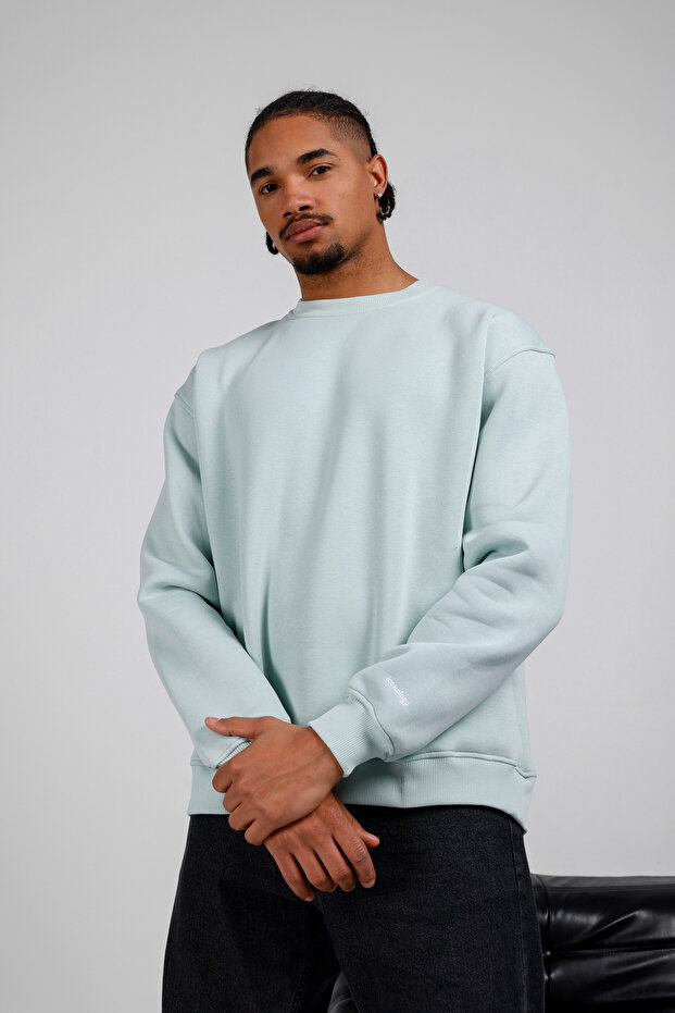 Basic Oversize Erkek Sweatshirt - 5