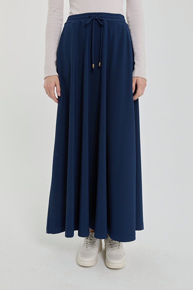 Kloş Örme Etek Lacivert - 3