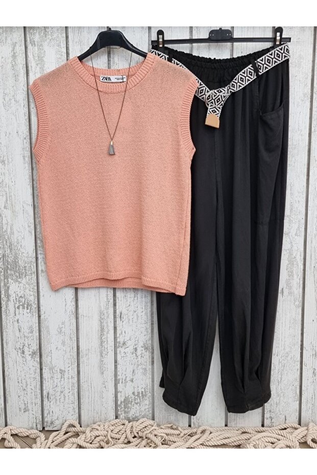 Merserize Triko Süveter Somon - 5