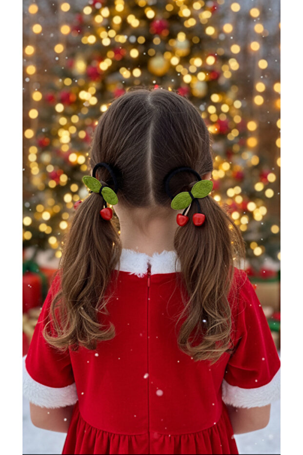 New Year's Christmas Gift Girl's Cherry Buckle (1 Pair)
