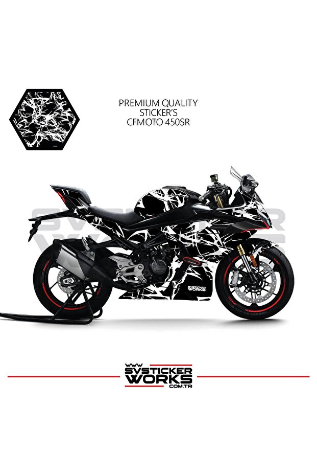 ملصق تغليف CFMOTO 450SR، طلاء واقي من البرق، طلاء للمحرك، طقم جاهز متوافق مع جميع السنوات