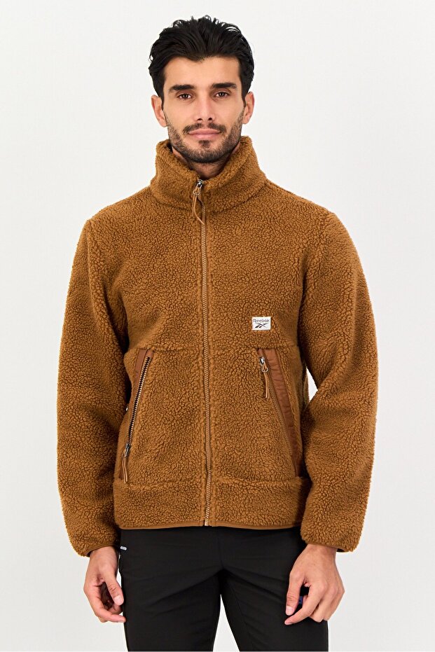 Men Sportswear Fit Long Sleeve Outdoor Jacket, Brown
