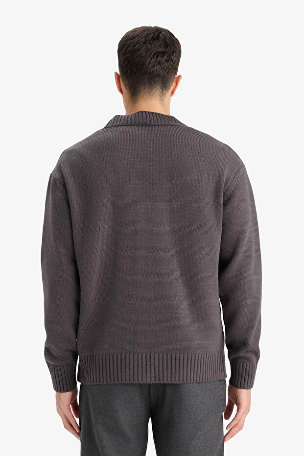 Gri Erkek Hırka E5343AX/GR314 - 5