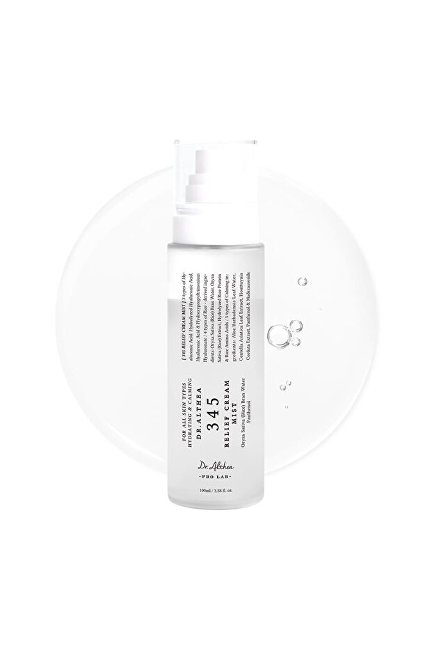 Dr.Althea 345 Relief Cream Mist - Hydrating Facial Mist with Rice Extract, 3.38 Fl Oz
