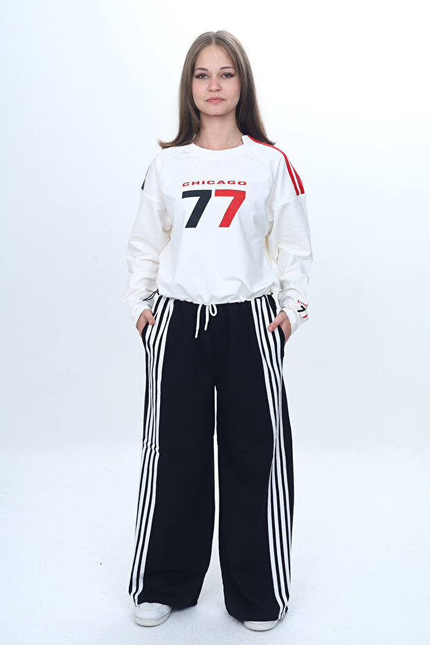 Girl's 100% Cotton Top & Bottom Tracksuit Set-Eşt-0035-372