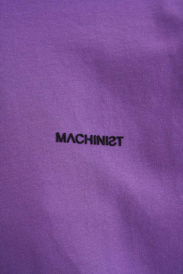 Erkek Basic Pamuklu Oversize Tişört Mor - 3