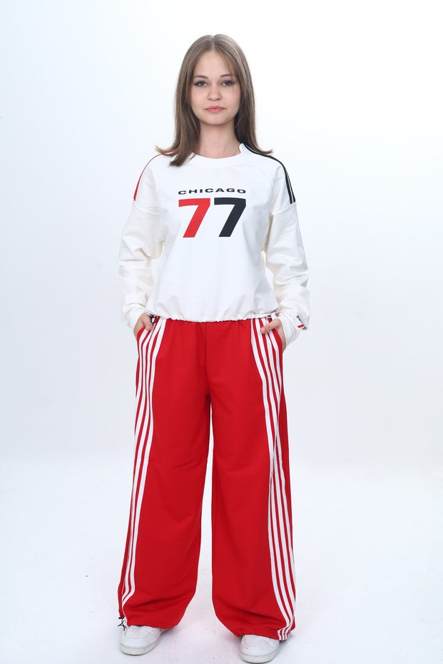 Girl's Oversized 100% Cotton Tracksuit Set-Eşt-3035-372