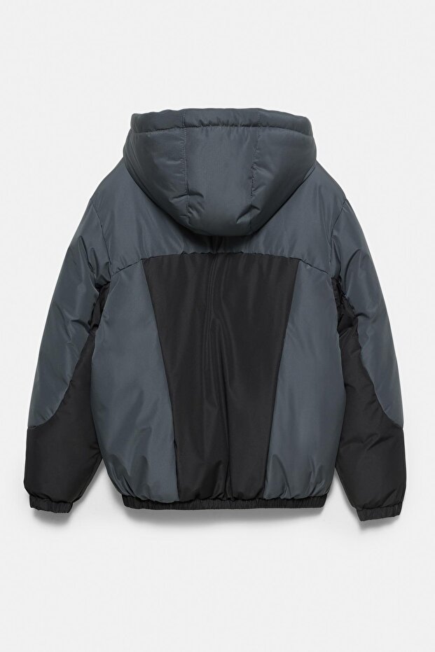 Panelled puffer jacket - 8