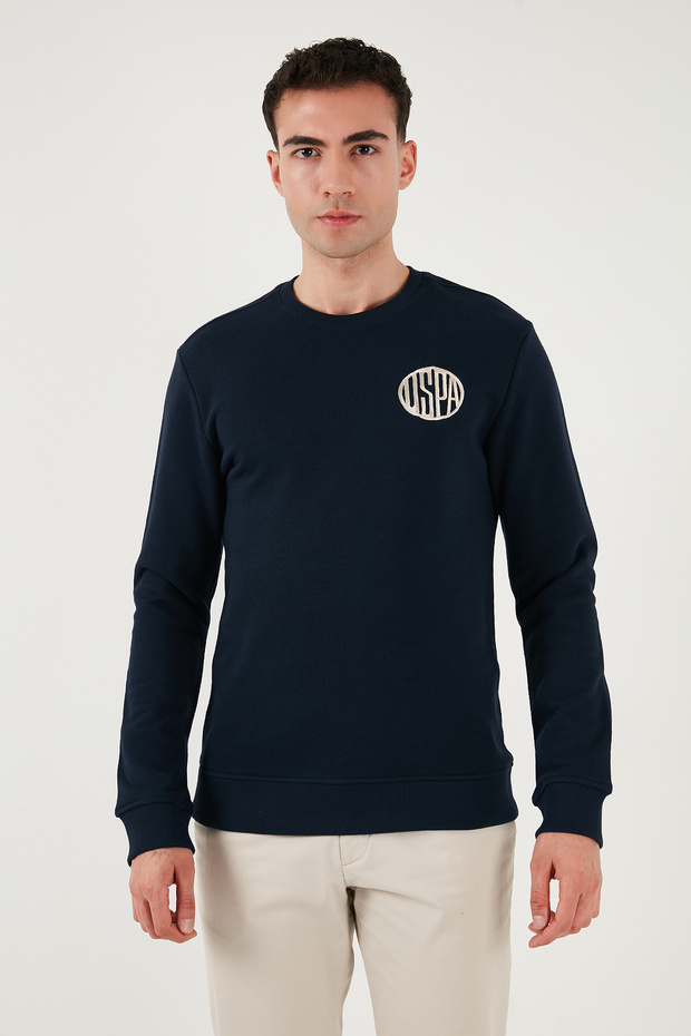 U.S. Polo Cotton Regular Fit Logo Crew Neck Sweat Men's Sweat G081Gl0822237377