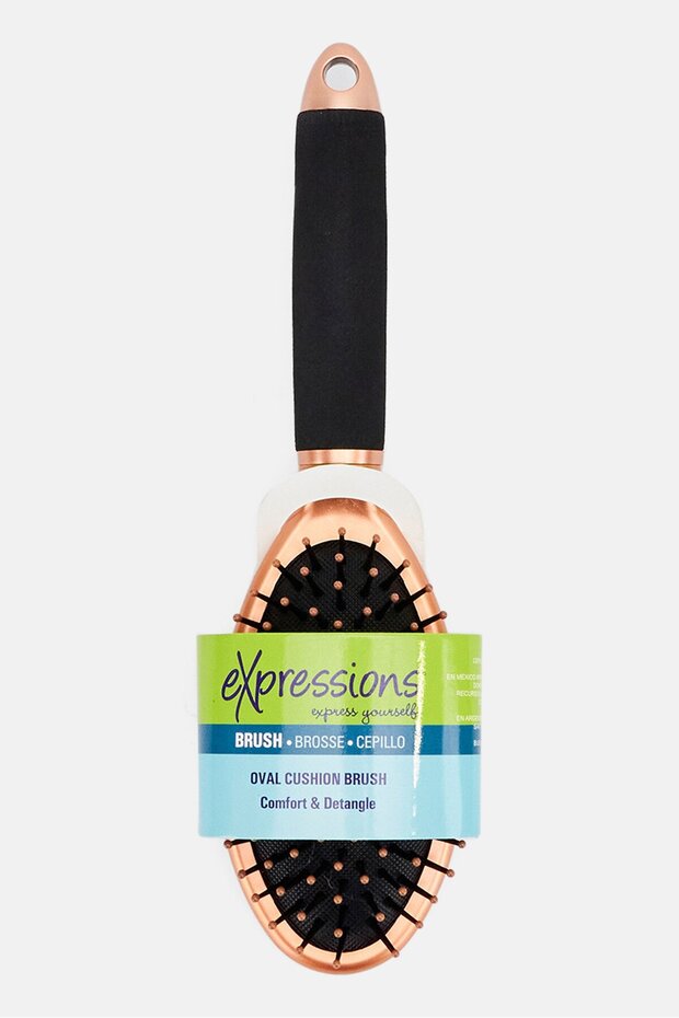 Oval Cushion Brush, Gold/Black