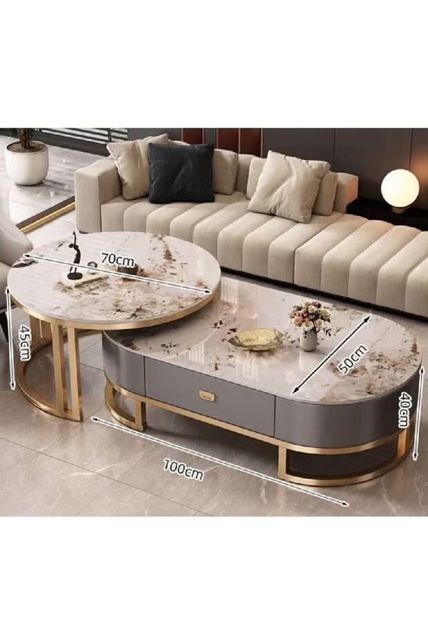 طاولة قهوة عصرية، طاولة جانبية للأريكة، طاولة نهائية، طاولة وجبات خفيفة - 2