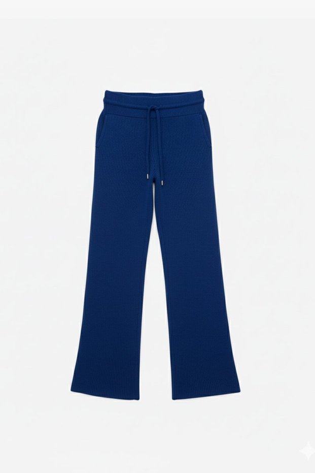Pocketed Lace-Up Knitwear Trousers