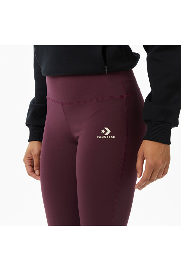 Kadın Bordo Tayt - 4