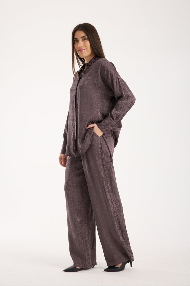 Women's Casual Suit - Baggy Pants and Loose Shirt - Textured Suit