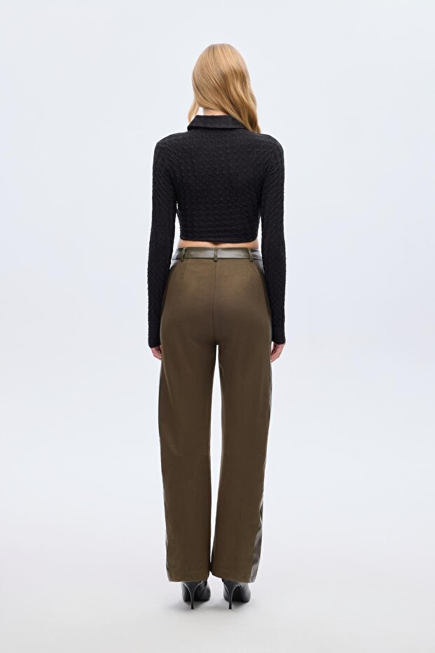 Fermuar Detaylı Örme Bluz - 4