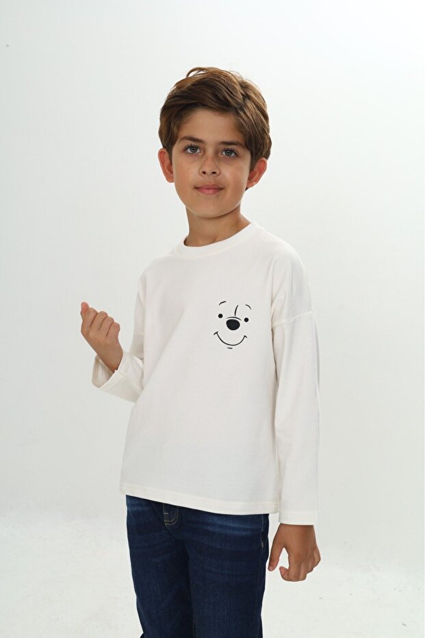 Boy's Printed Crew Neck Long Sleeve T-Shirt