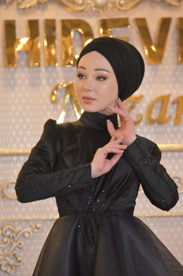 Seçil Siyah Abiye Elbise - 4