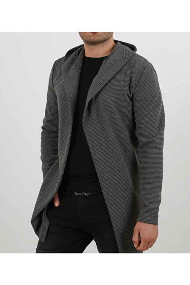 Men's 6598 Anthracite Long Sleeve Poncho Jacket