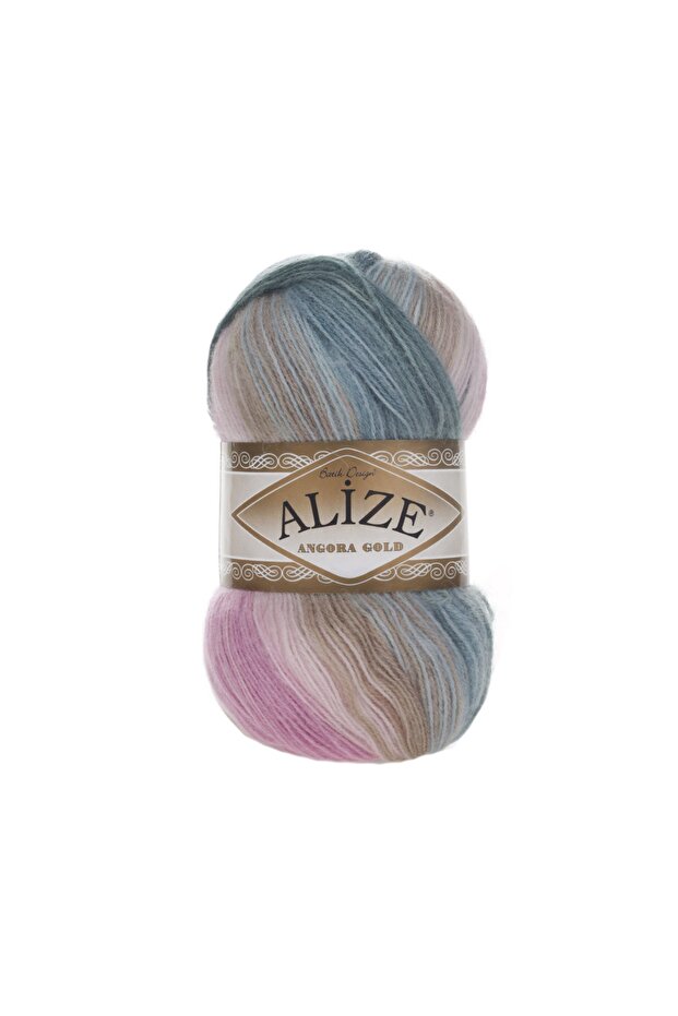Angora Gold Batik 2970 Minty Powder Color Hand Knitting Rope - 5 Pieces