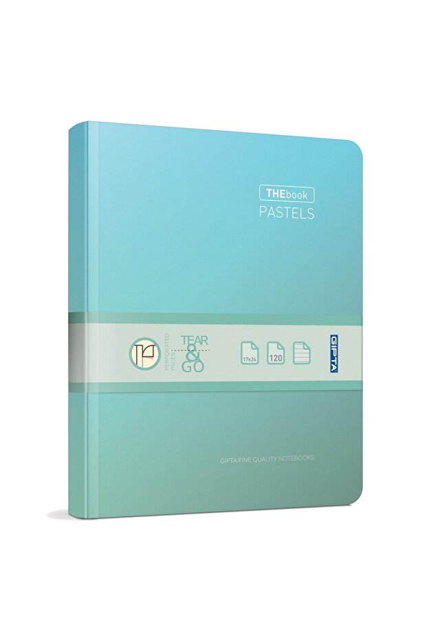 The Book Pastel 17x24 120 Sheets 4 Compartments Hard Cover Hardcover Notebook (3309) Lined Pastel Green