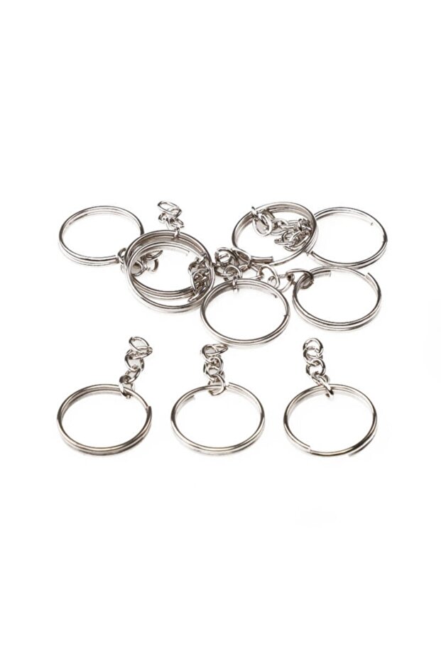 Chain Keychain 5 cm 10 Pieces |   Silver