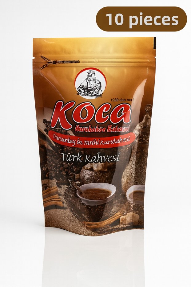 Kurukahve Tarihi Turkish Coffee 1kg. Medium Roast - Finely Ground (10 Pieces of 100 Grams Each)