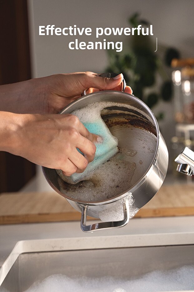 إسفنجة غسيل الأطباق المموجة برو كلين، 3 قطع - 5