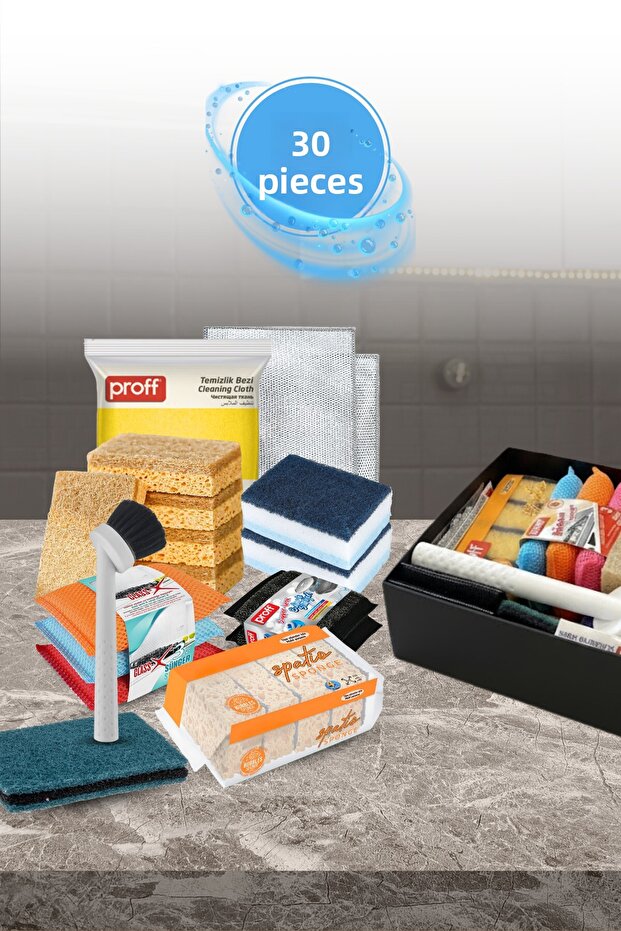 30 piece mega cleaning set dish sponge cleaning cloth - kitchen cleaning sponge set