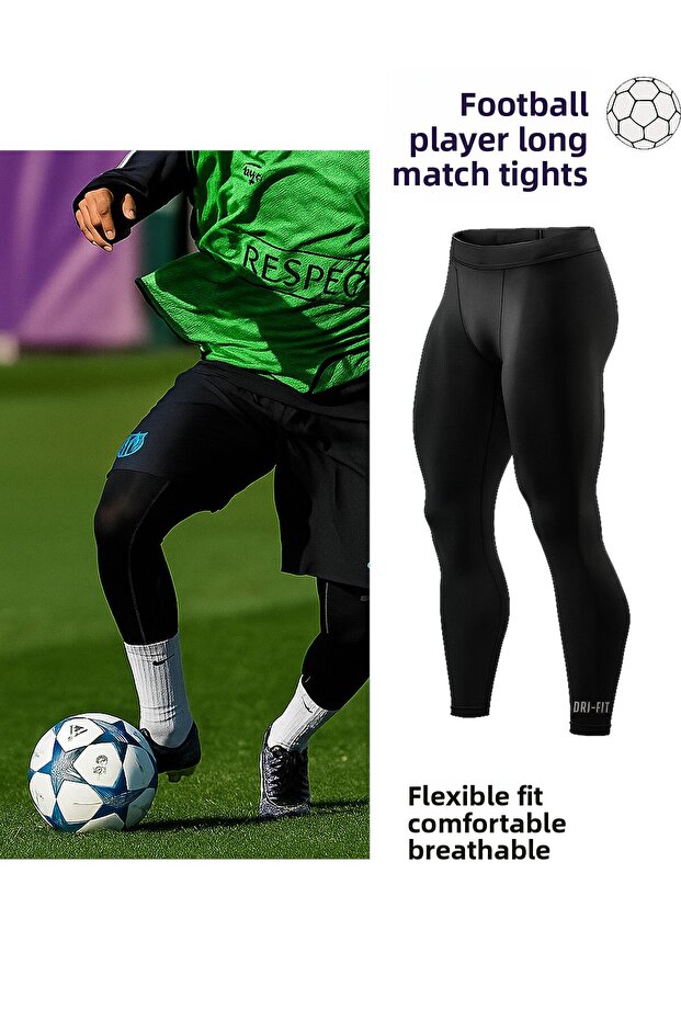 Long Prof Soccer Tights Athlete's Tights Football Tights under Shorts Tights Footballer Tights Running Tights