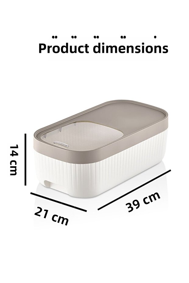 2 Pieces Apex Cream 7.5 Lt Detergent Container with Sliding Lid - Wheeled Food Storage Box with Scale - 4