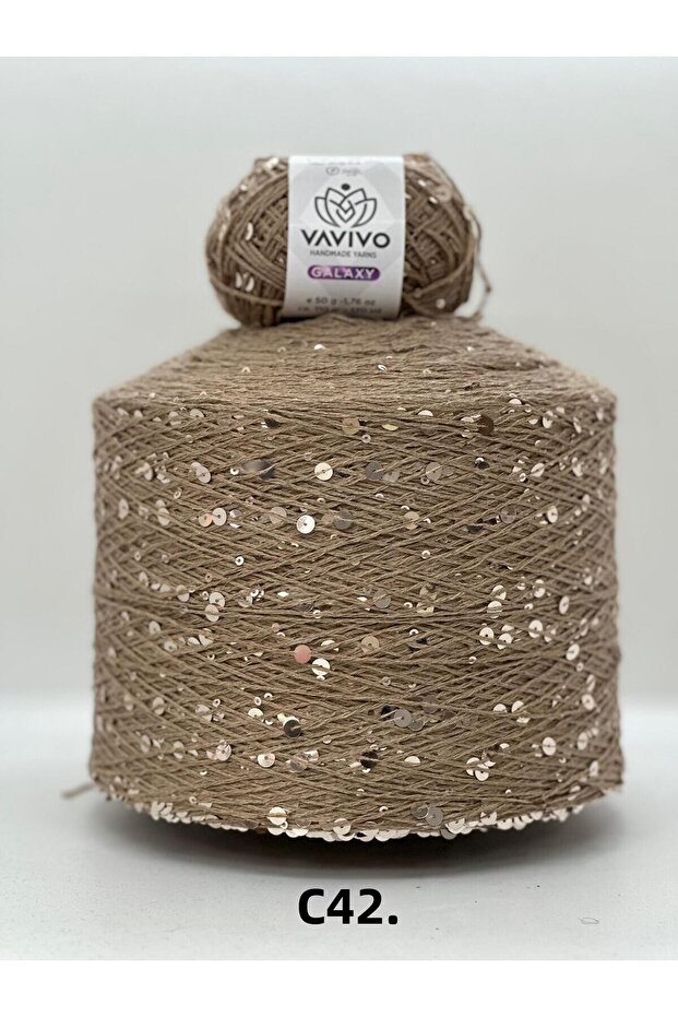 50 Gr Vavivo Galaxy 3+6 mm Thick Sequin Hand Knitting and Bag Yarn 50 Gr